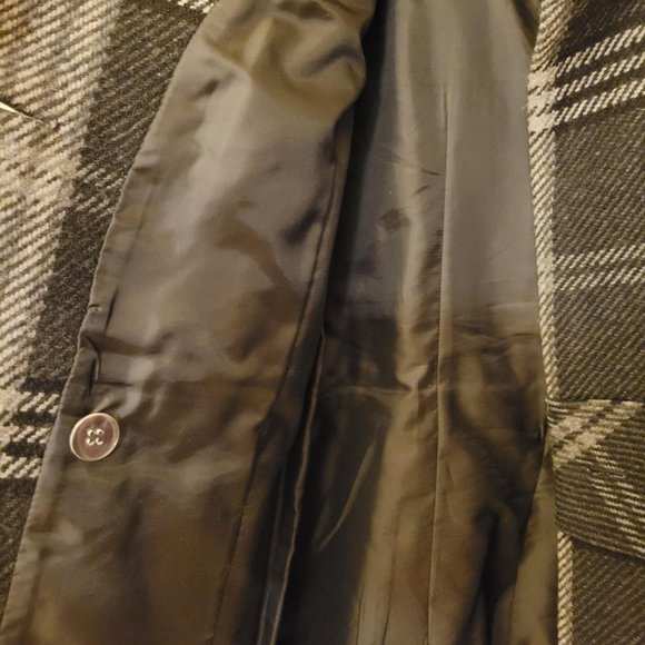 Esprit Gray Plaid Peacoat - Picture 2 of 8